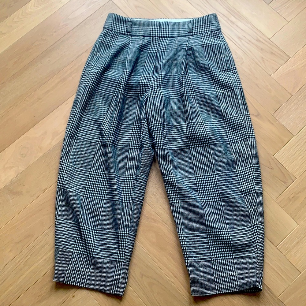 Stylish Black and White Plaid Women's Pants